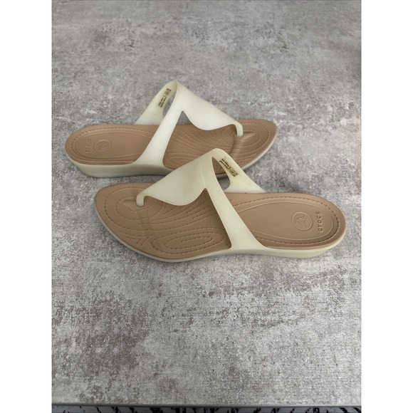 CROCS Women's Thong Sandals‎ "Rio Flip" Nude Iz Size 10 - Picture 3 of 7